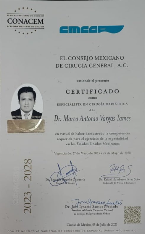 certificado consejo bariatria dr vargas